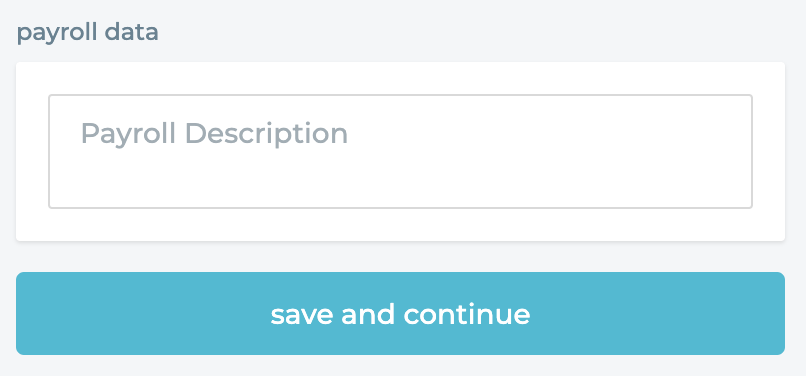 Description field for payroll.