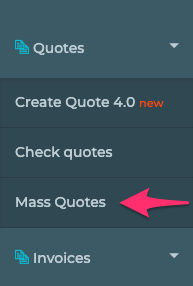 Mass quotes button in navigation.