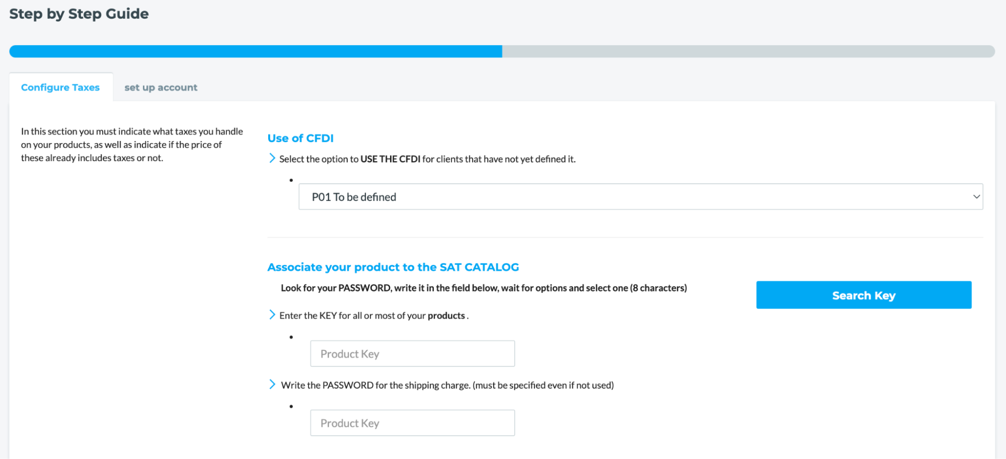 Tax section with fields to fill out.