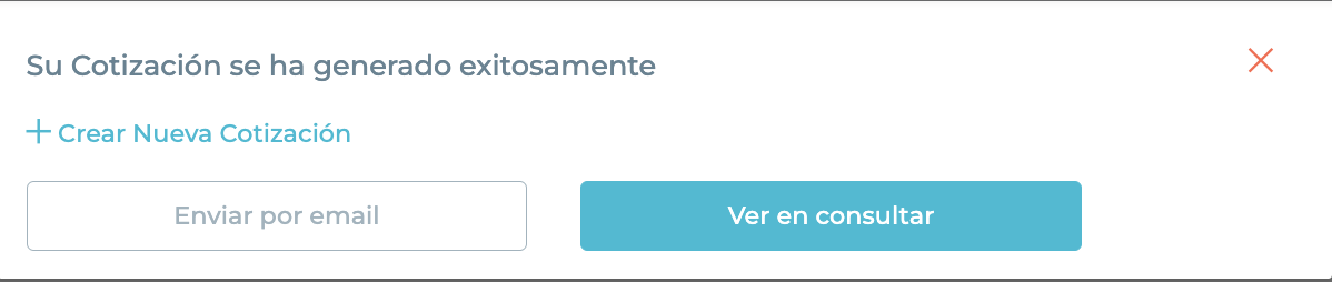 Cotización generada con opciones adicionales.